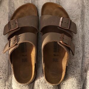 Women’s Birkenstock Tan Double-Buckle Sandals